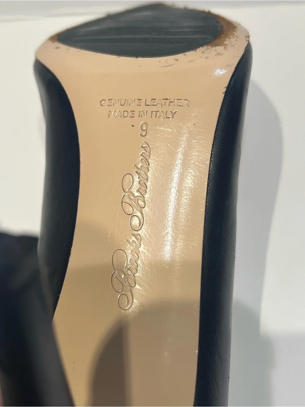Brooks Brothers Black Leather Pointed-Toe Pumps